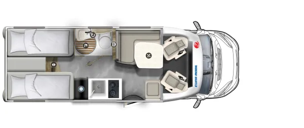 Tagesgrundriss Eura Mobil Profila T 660 EB