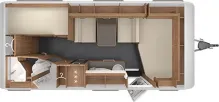 Grundriss Tag Tabbert Da Vinci 500 KD Außenklappe Stockbett + 2T Achse