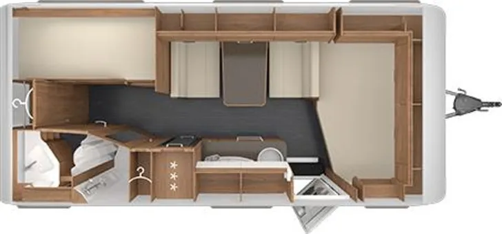 Grundriss Tag Tabbert Da Vinci 500 KD Außenklappe Stockbett + 2T Achse