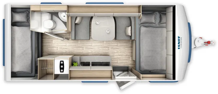 Grundriss Tag Fendt Bianco Activ 515 SKF GFK, Shower- + Safety-Paket