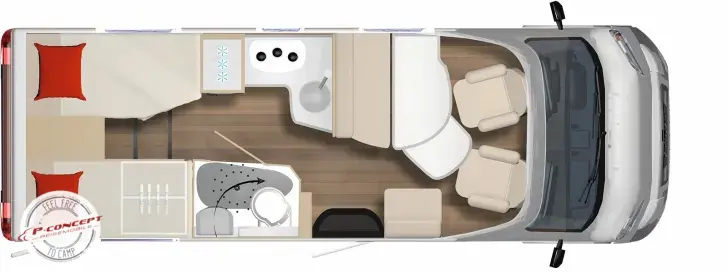 Grundriss Tag Bürstner B66 690 TD Listenpreis: 85.712€