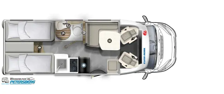 Grundriss Tag Eura Mobil Profila T 660 EB 180 PS * Fahrassistenz-Paket