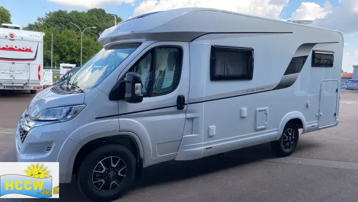 Seitlich Hobby Optima ONTOUR Edition V65 GE TV-SAT Anlage