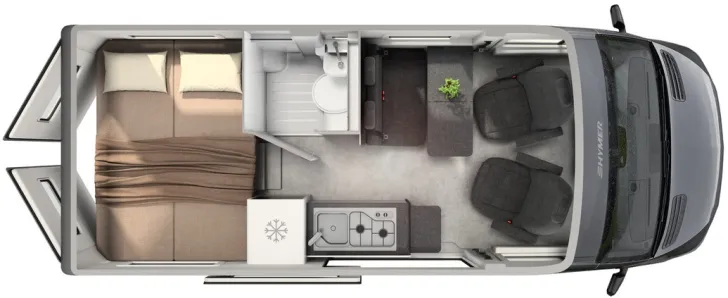 Grundriss Tag Hymer Camper Van Grand Canyon S 600 Xperience Premium, Schlafdach, ab Nov.