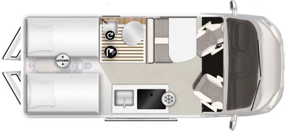 Tagesgrundriss Karmann Mobil Davis 610 Lifestyle