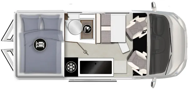 Tagesgrundriss Karmann Mobil Davis 591 Trendstyle