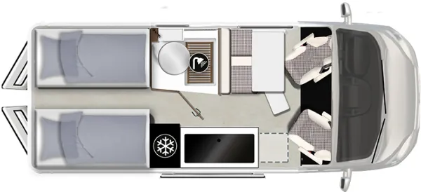 Tagesgrundriss Karmann Mobil Davis 620 Trendstyle