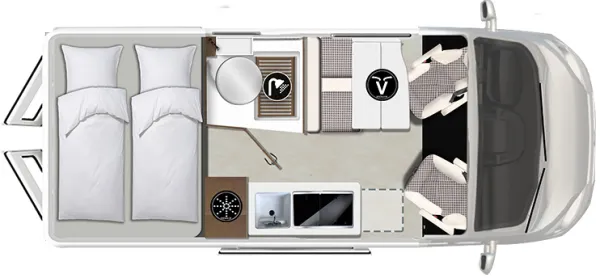 Tagesgrundriss Karmann Mobil Davis 590 Lifestyle