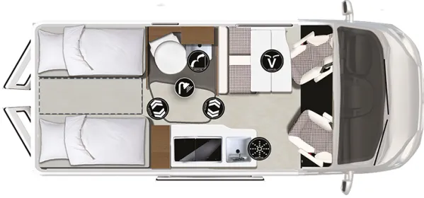 Tagesgrundriss Karmann Mobil Davis 600 Lifestyle