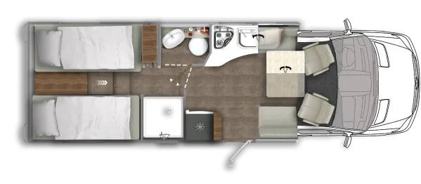 Tagesgrundriss Eura Mobil Contura 766 EF