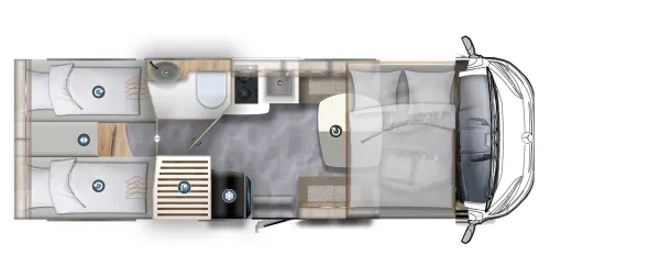 Tagesgrundriss Eura Mobil Integra Line GT 726 EF Tagesgrundriss Eura Mobil Integra Line GT 726 EF