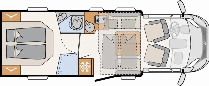 Grundriss Tag Dethleffs Just Camp Active T 7052 DBL Frühjahrs-Sale