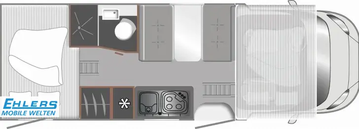 Grundriss Tag LMC Tourer A 690 G 140PS/Chassis-Paket/Basis-Paket/Radträger/Isofix