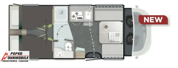 Grundriss Tag Chausson Teilintegrierte 797 Titanium Line OHNE Hubbett