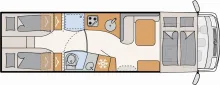 Grundriss Tag Dethleffs Globetrotter XL I 7850-2 EB *Junger Gebrauchter*