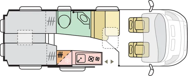 Tagesgrundriss Adria Twin 640 SLB 60 Years
