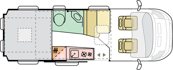 Tagesgrundriss Adria Twin 640 SGX 60 Years Jubilee mit Aufstelldach