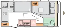 Grundriss Nacht Adria Aviva 472 PK mit Stockbetten