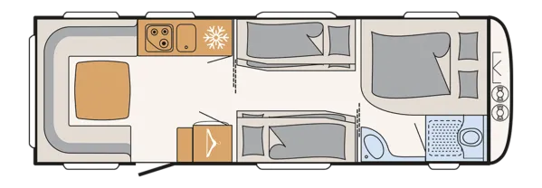 Tagesgrundriss Dethleffs Camper 730 FKR Tagesgrundriss Dethleffs Camper 730 FKR
