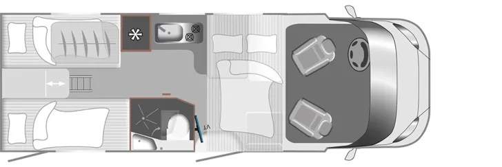 Grundriss Tag LMC Tracer 690 EL - ab Euro 87.099,-