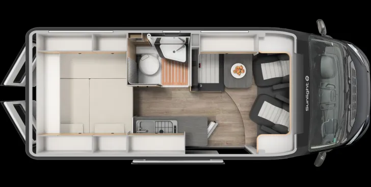 Grundriss Tag Sunlight Camper Van Cliff 600 Schlafdach