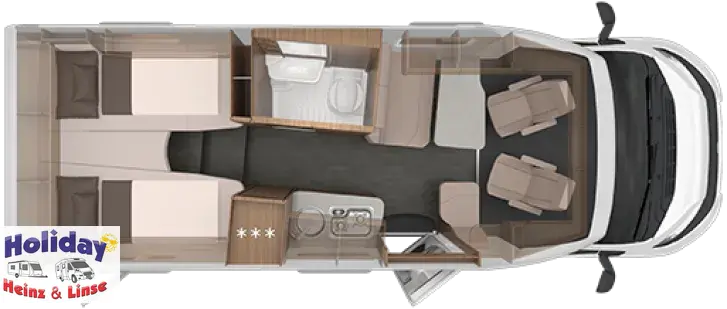 Grundriss Tag Knaus Van TI 650 MEG HHL Edition 40 Years 140 PS Schalter