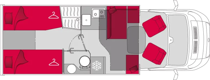 Grundriss Tag Pilote Pacific P690GJ Expression FAS-Navi-LiFePo-Solar