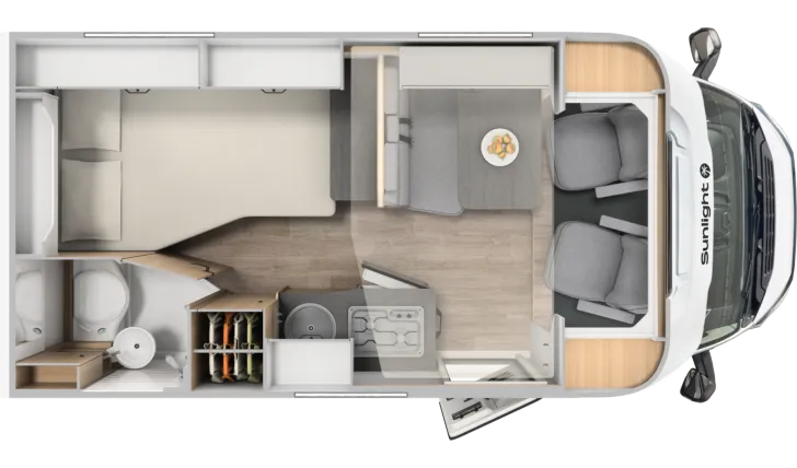 Grundriss Tag Sunlight T 58 5,96m kurz mit Hubbett*