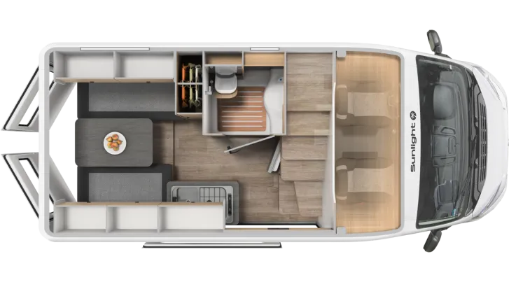 Grundriss Tag Sunlight Camper Van CLIFF 540 Vanlife Hecksitzgruppe+Aufstelldach*
