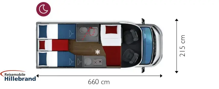 Grundriss Nacht GIOTTILINE Compact CX66 Premiere Edition,AT,P-Security