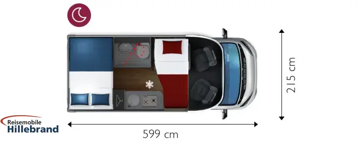 Grundriss Nacht GIOTTILINE Compact CX60 Premiere Edition, AT, Markise,