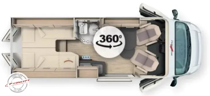 Grundriss Tag Malibu Van Compact 600 LE *Vorzugspreis bei Sofortkauf*