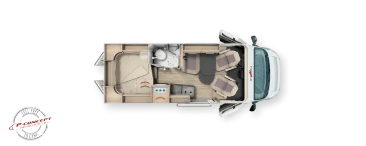 Grundriss Tag Malibu Van Comfort 600 DB 2026 Listenpreis: 90.270€