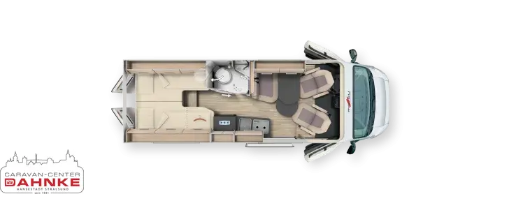 Grundriss Tag Malibu Van Diversity 640 LE K GT skyview Mod. 25! Vollausstattung