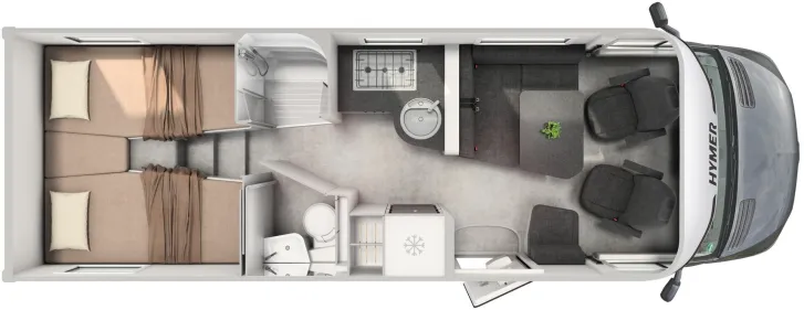 Grundriss Tag Hymer B-Klasse ML T 780 BlackLine Arktis