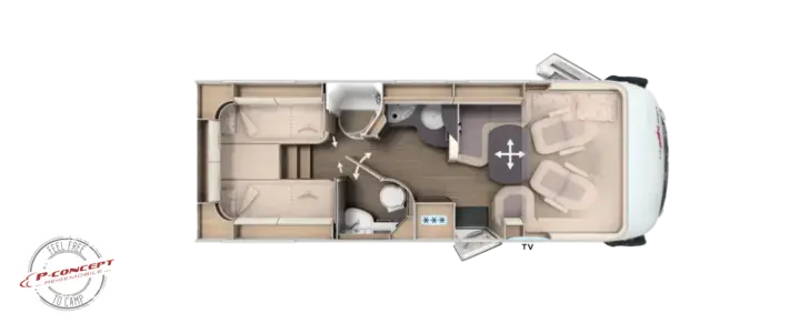 Grundriss Tag Carthago C1-tourer I 149 RB-LE comfort 4.2t Edition+ 2026 Listepreis: 171.335€