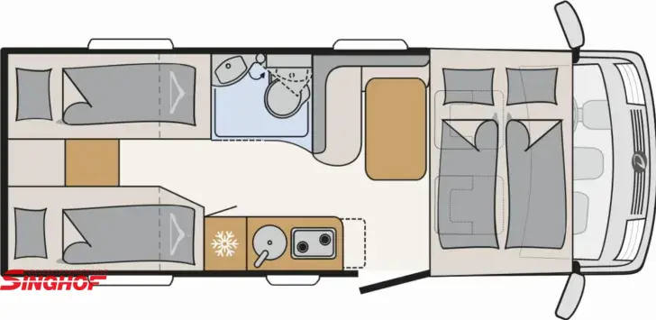 Grundriss Tag Dethleffs Globebus Active I 4 140PS + AUTOMATIK