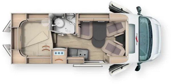 Tagesgrundriss Malibu Van Comfort 600 DB charming GT skyview