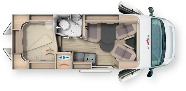 Tagesgrundriss Malibu Van Comfort 600 DB charming coupé