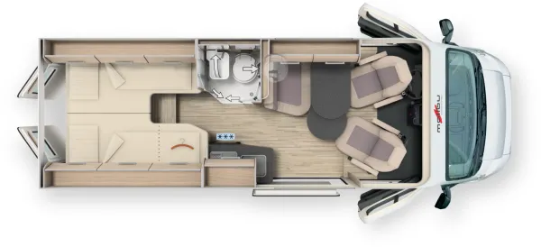 Tagesgrundriss Malibu Van Compact 600 LE