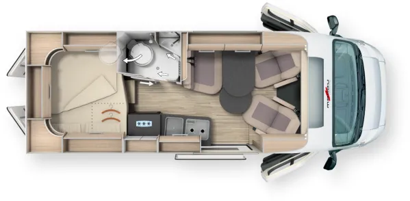 Tagesgrundriss Malibu Van Diversity 600 DB K charming GT skyview