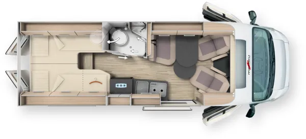 Tagesgrundriss Malibu Van Diversity 640 LE K charming GT skyview