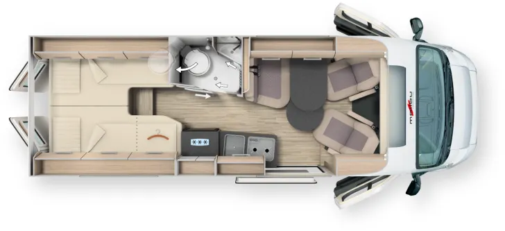 Grundriss Tag Malibu Van Diversity 640 LE K charming GT skyview *Vorzugspreis bei Vorabkauf*