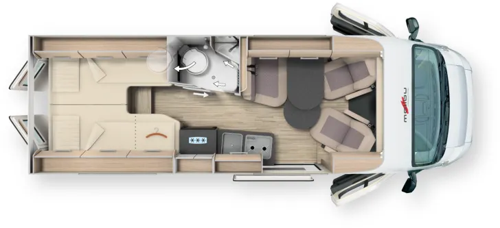 Grundriss Tag Malibu Van Diversity 640 LE K charming coupé 180 PS Automatik, ff4 - 2336