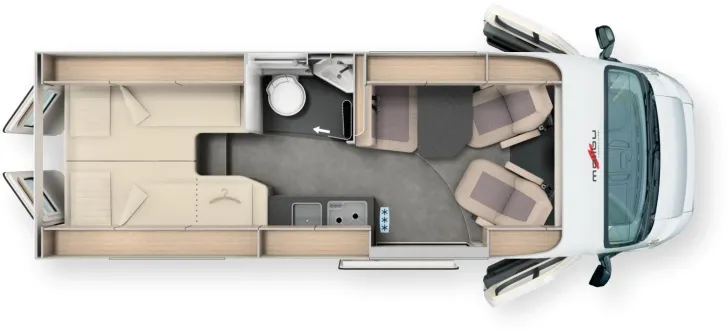 Grundriss Tag Malibu Van Relax 640 LE R ambition Automatik*ACC*DuoControl