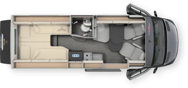 Grundriss Tag Malibu genius 641 LE performance 4x4 190 PS Allradantrieb