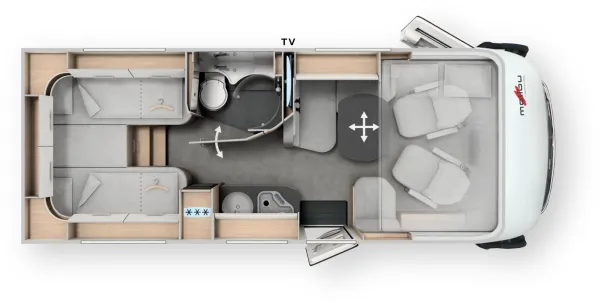 Tagesgrundriss Malibu I 430 KB-LE comfort 4.2t