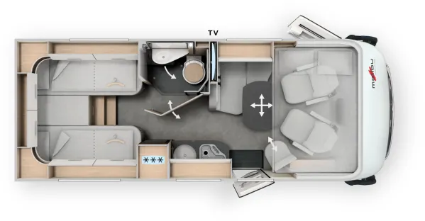 Tagesgrundriss Malibu I 441 KB-LE comfort 4.2t