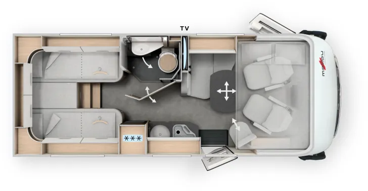 Grundriss Tag Malibu I 441 KB-LE comfort 4.2t 150 PS / Automatik, 2373