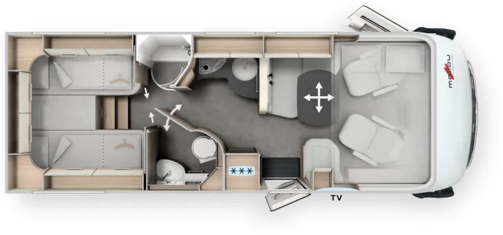 Grundriss Tag Malibu I 490 RB-LE comfort 4.2t Edition+ 170 PS / Automatik, 2371